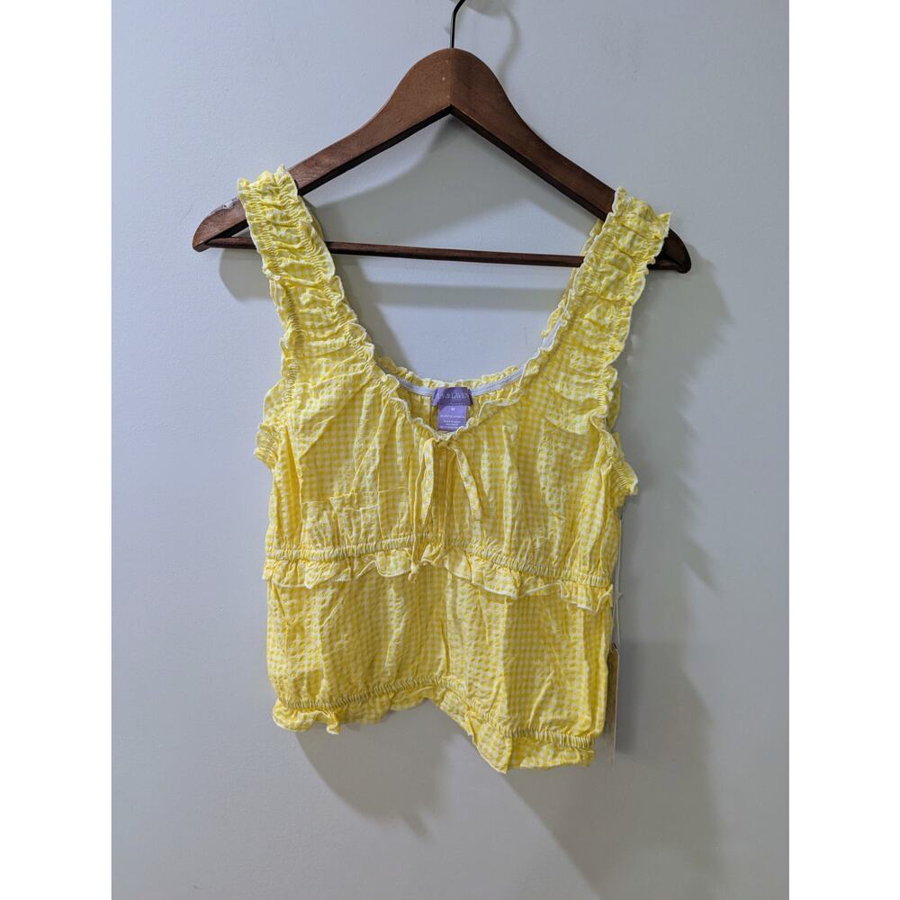 Lotus. & Lavender Yellow Gingham Top NWT